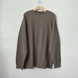 Timberland Waffle Crewneck Tee Long Sleeve Top Green Size XL